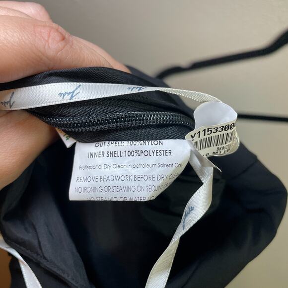 Jade by Jasmine Dress Formal Ruffles Rhinestones Chiffon Sz 14 Whimsygoth Black - Picture 10 of 10